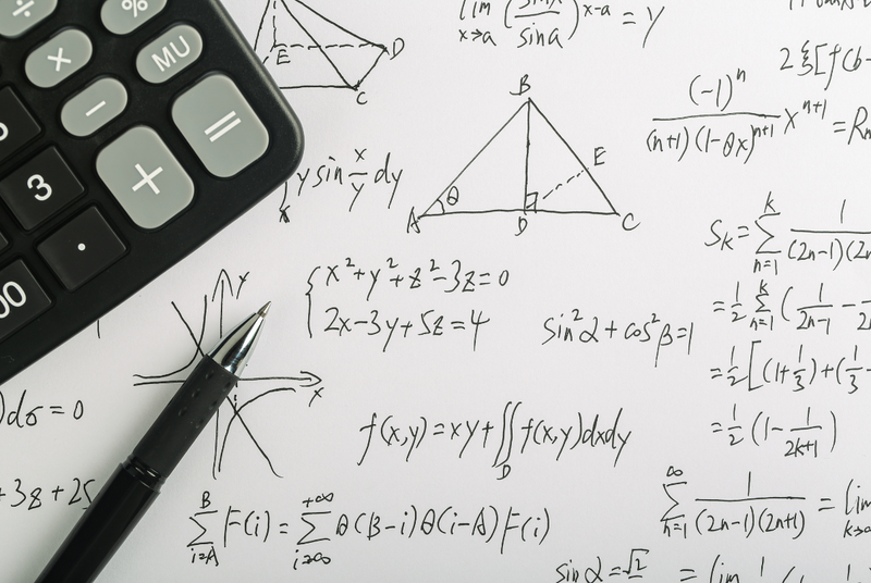 Student's notes from the quantitative reasoning section of the GRE