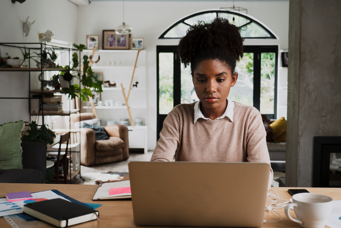 young woman studying GMAT practice questions
